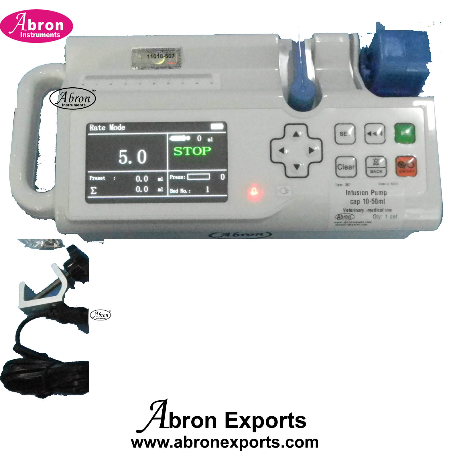syringe Infusion pump capacity 50ml infusion slowly controlled electronic for medical veterinary use AMB-602-KL